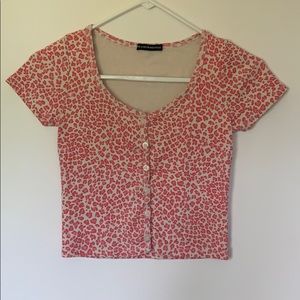 brandy Melville pink cheetah zelly top